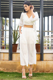 Milkmaid White Pant Top Co-Ord Set(Pack Of 2)