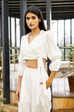 Milkmaid White Pant Top Co-Ord Set(Pack Of 2)