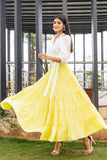 Yellowish Circular  Tier Skirt