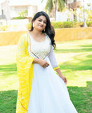 White & Yellow Kali Suit Set - Nuaah | An Indian Bazaar - Suit Set