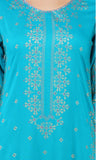 Designer Rayon Printed Kurta for Women (Turquoise)