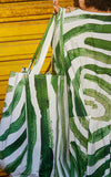 Zanzibar Large Tote in Abstract Green Print