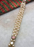 Rose Quartz, Kundan, and Pearl Long Necklace Set - Nuaah | An Indian Bazaar - Necklace Set