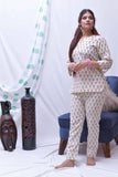 lounge wearpeach cream hand block printed loungewear set of 3 - Nuaah | An Indian Bazaar - lounge wear