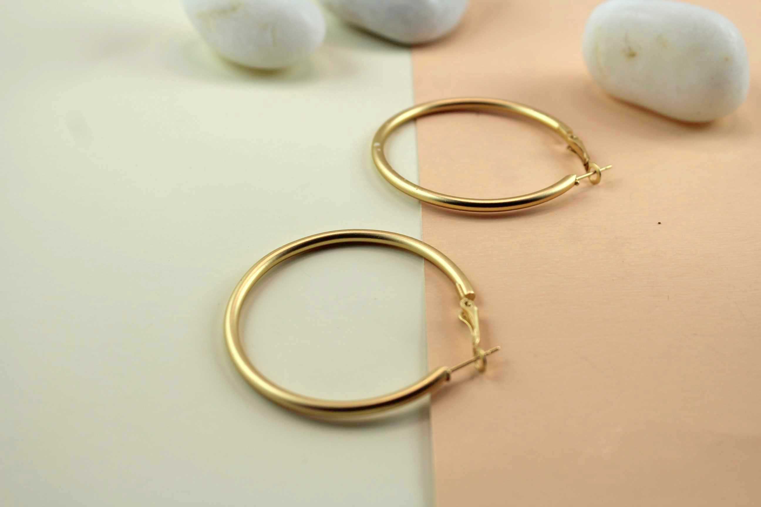 Perfectly Round Matte Gold Hoops