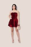 Red Velvet Dress - Nuaah | An Indian Bazaar - DRESS