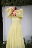 Lemon Yellow Princy Tier Dress