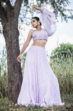 Three Tier Lehenga With One Shoulder Blouse