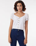 Buttoned Anglais Crop Top