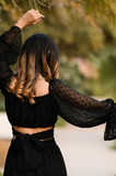 Black Current Full Sleeves Knotted Top