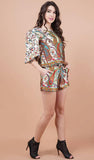 Satin Printed Co-Ord Set With Shorts