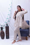peach cream hand block printed loungewear set of 2 - Nuaah | An Indian Bazaar - lounge wear