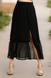 Black Current Aline Slit Skirt