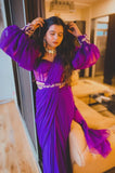Purple Draped Saree