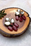 Red Stone and Kundan Dangler Earrings - Nuaah | An Indian Bazaar - Earrings