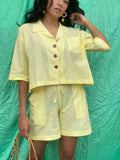 Bora Bora Set in Lemon Yellow - Nuaah | An Indian Bazaar - Coord, Loungewear, Resortwear