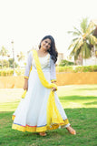 White & Yellow Kali Suit Set - Nuaah | An Indian Bazaar - Suit Set