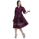 Wine Double Part Dress - Nuaah | An Indian Bazaar - DRESS
