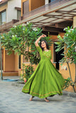 Leafy Mehendi Green Dress