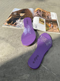 Candy Purple See Through Double Strap Casual Flats