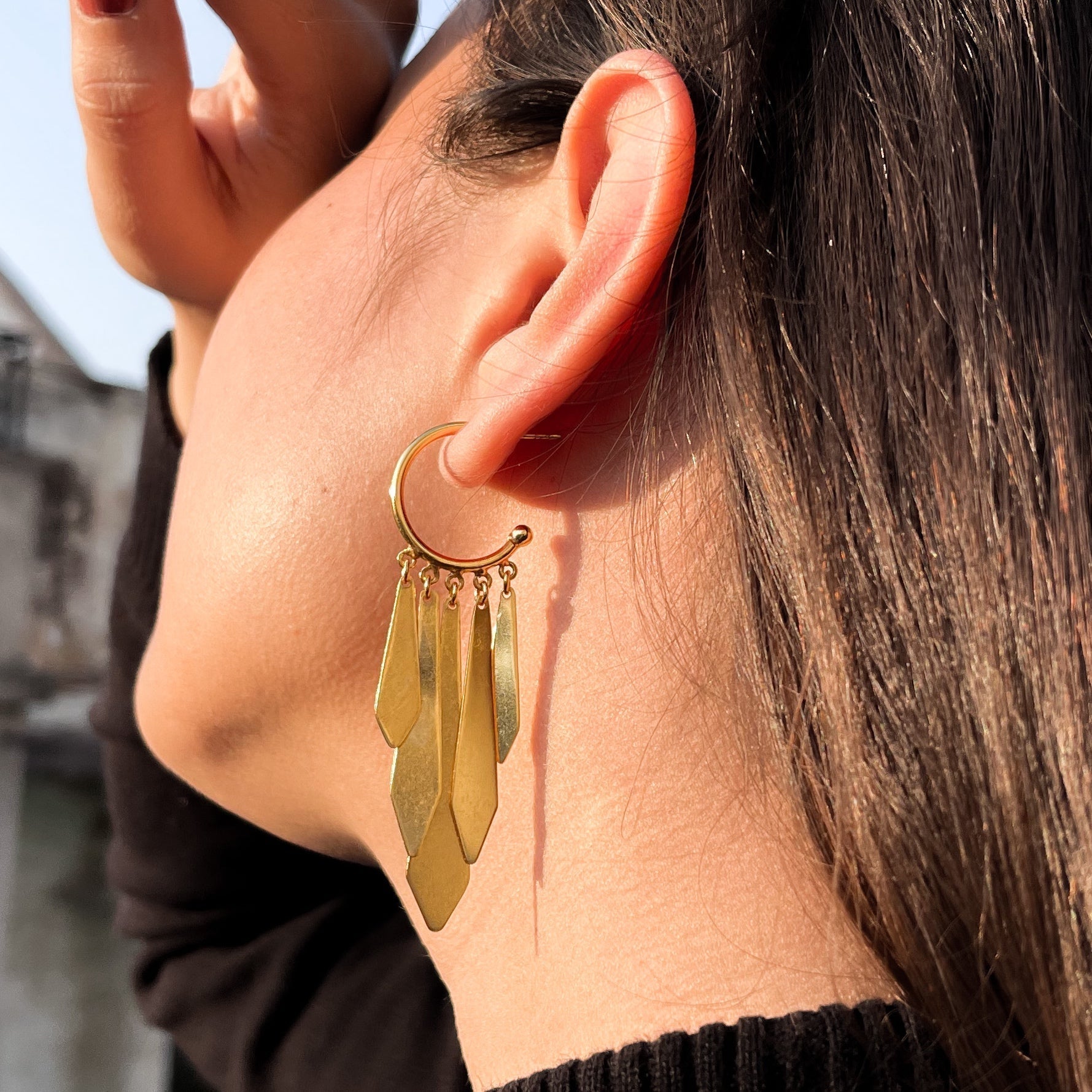 Gold Multi Drop Earrings