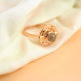Rose Gold Finger Ring with Stone