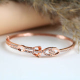 Rose Gold Kada with Abstract Flower Petals Pattern