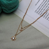 Rose Gold Double Layer Snowflake Necklace