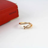 Abstract Pattern Golden Finger Ring - Peach Tree 