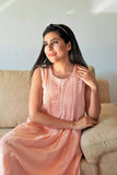 Peach Jute Dress - Nuaah | An Indian Bazaar - Exotic Dress