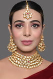 Handcrafted Maharani Kundan Necklace With Earrings & Mang Tika