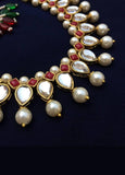 Kundan, Pearl and Marsala Stone Necklace