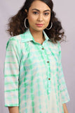 Chanderi Tie And Dye Green Dress