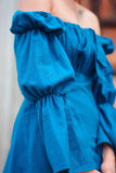 Solid Team Blue Cotton Dress