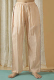 Mulmul Cotton Peach Bandhgala Kurta And Straight Fit Pants (Set Of 2)