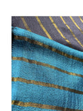 Zari Cashmere: Bubbly Blues - Nuaah | An Indian Bazaar - Striped Stole in Zari and Cashmere