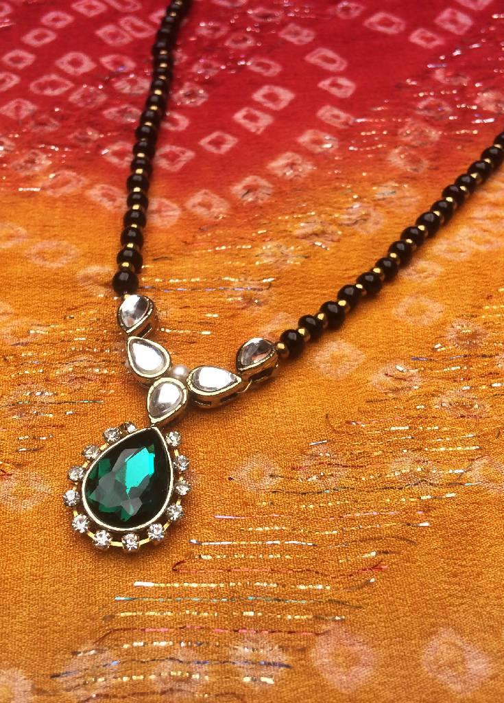 Kundan and Stone Mangalsutra Necklace Set