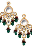 Handcrafted Emerald Ruby Gold Tone Kundan Earrings