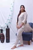 lounge wearpeach cream hand block printed loungewear set of 3 - Nuaah | An Indian Bazaar - lounge wear