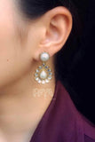 Pearl and Kundan Drop Earrings - Nuaah | An Indian Bazaar - Earrings