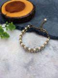 Square Kundan Stone and Pearl Bracelet