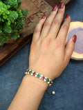 Emerald-Marsala Stone and Pearl Bracelet