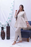 peach cream hand block printed loungewear set of 2 - Nuaah | An Indian Bazaar - lounge wear
