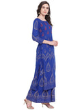 Neqa Women Embellished Straight Kurta (Blue)