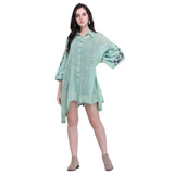 Pistachio Shirt Dress - Nuaah | An Indian Bazaar - SHIRT DRESS