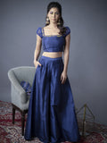 Classic Blue Crop Top With Sharara