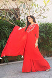Sheer Red Suit Set - Nuaah | An Indian Bazaar - Suit Set