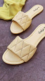 Lemon Yellow Quilted Casual Flats