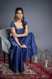 Classic Blue Crop Top With Sharara