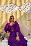 Purple Draped Saree - Nuaah | An Indian Bazaar - DESIGNER SAREES